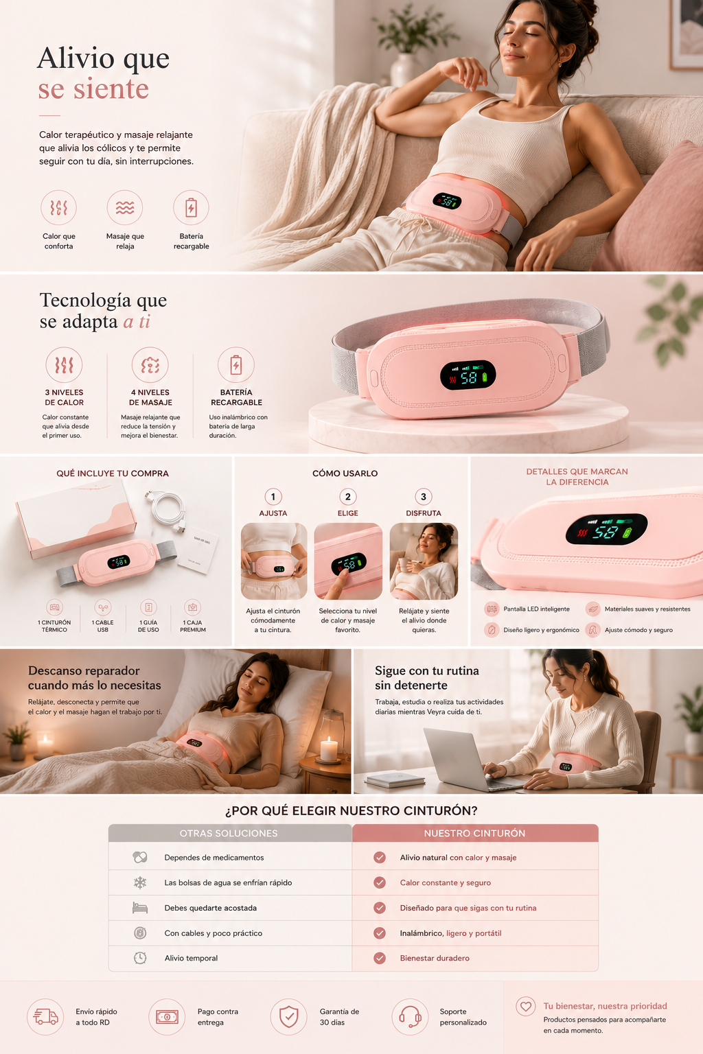 Cinturón Térmico Menstrual Recargable