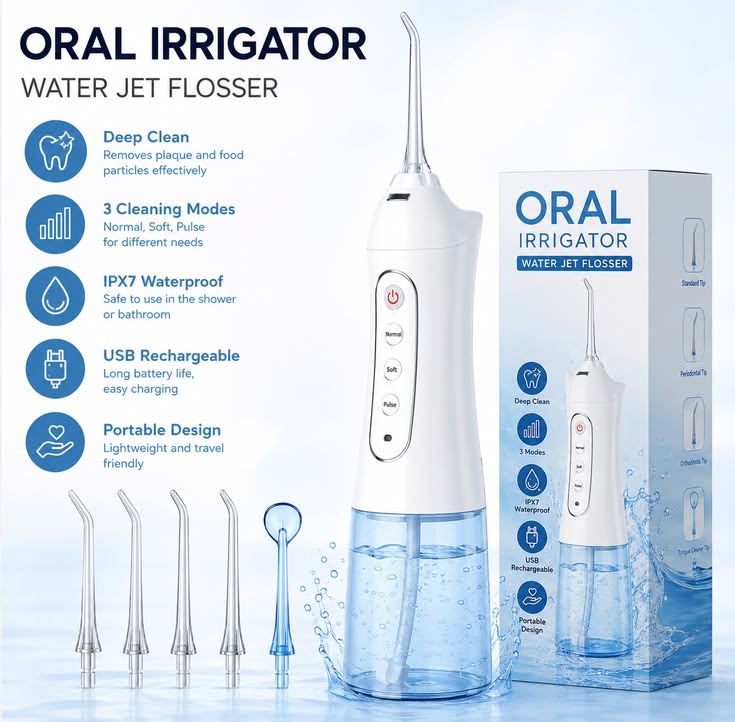 Irrigador bucal portátil